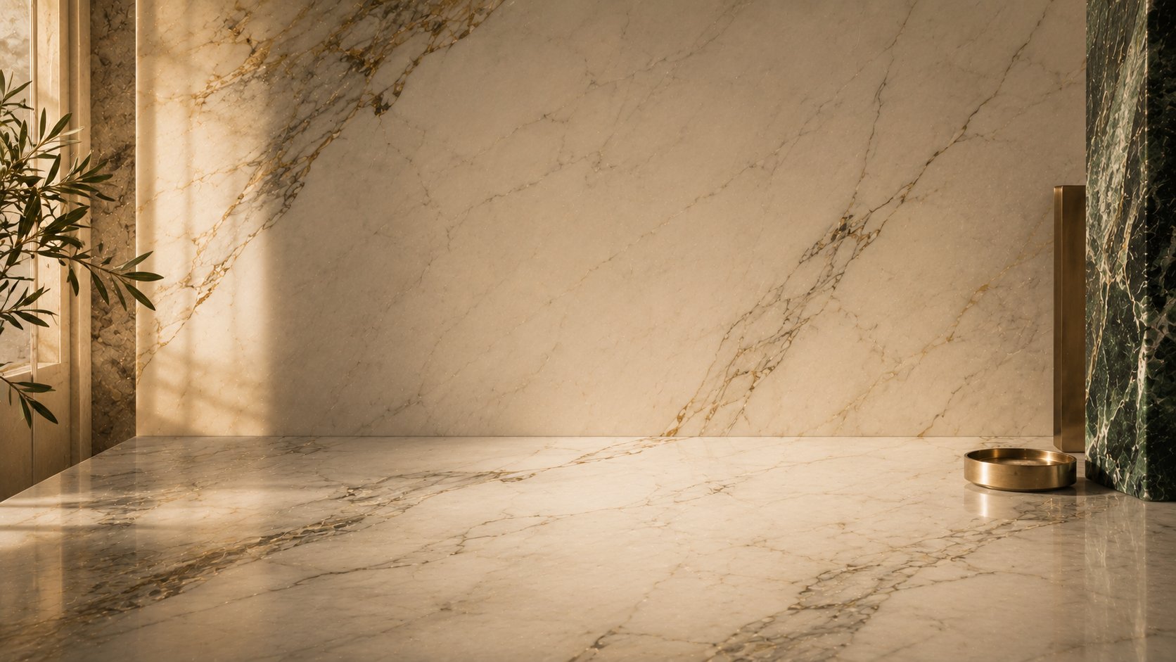 Luxury marble slab with warm light