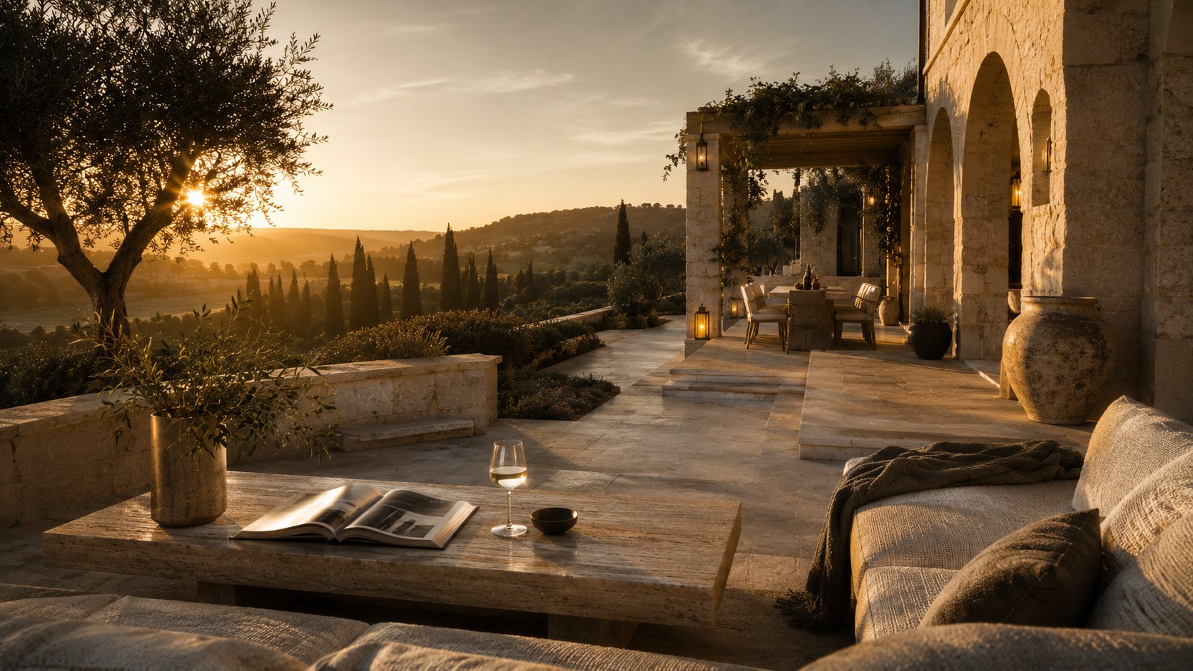 Villa terrace marble lifestyle