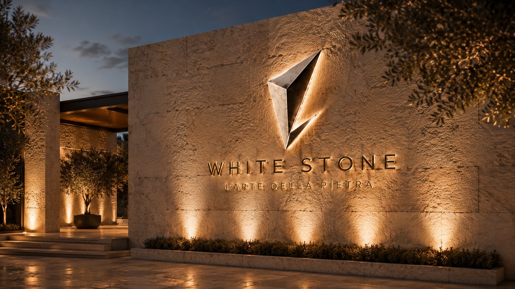 Architectural signage in stone